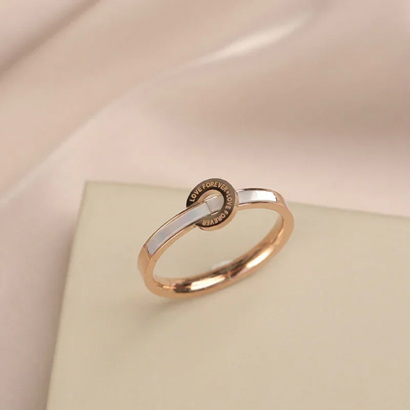 Korean Versatile Style Ring Titanium Steel Roman Digital Index Finger Ring New Personalized Ring Women's Handicraft