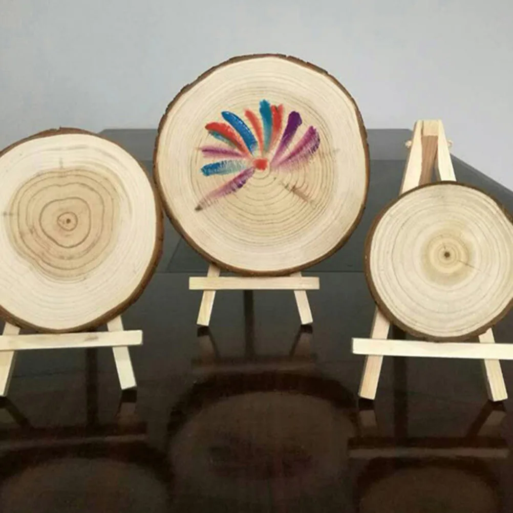 

10 Pcs Unfinished Predrilled Cutouts Ornaments Decoration Round Wood Slices Tree Bark