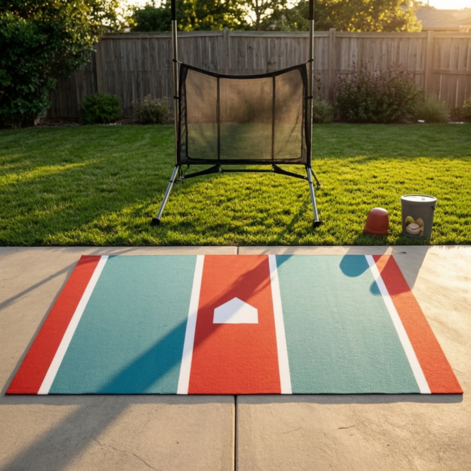 Batting Mat with Batter's Box Protected Turf Mat with Batter-Box Markings Synthetic Antislip for Coaches, Pregame Warmup