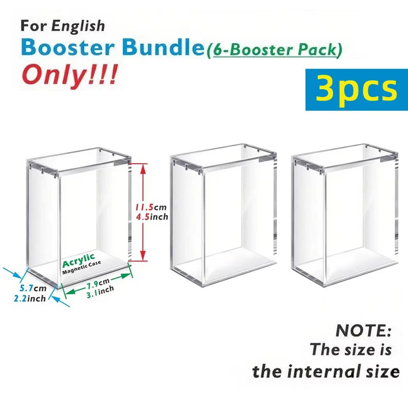 1/3 stuks 5 mm dikke magnetische gesloten ETB-beschermingsdoos en boosterbox-display, stapelbaar voor Pkmn Elite Trainer Box