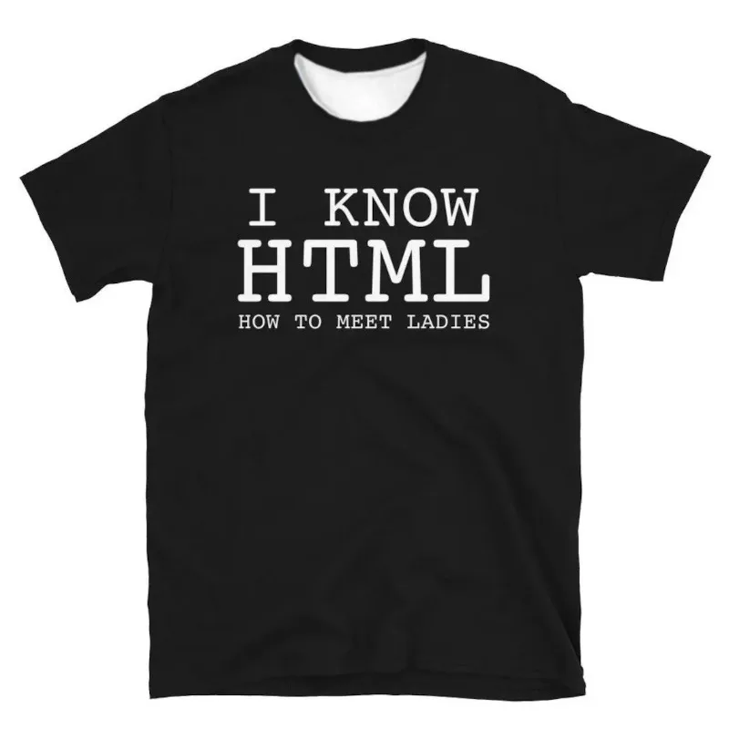 

Я знаю HTML How To Meet Женская дышащая быстросохнущая свободная удобная повседневная футболка с круглым вырезом и короткими рукавами с 3D принтом