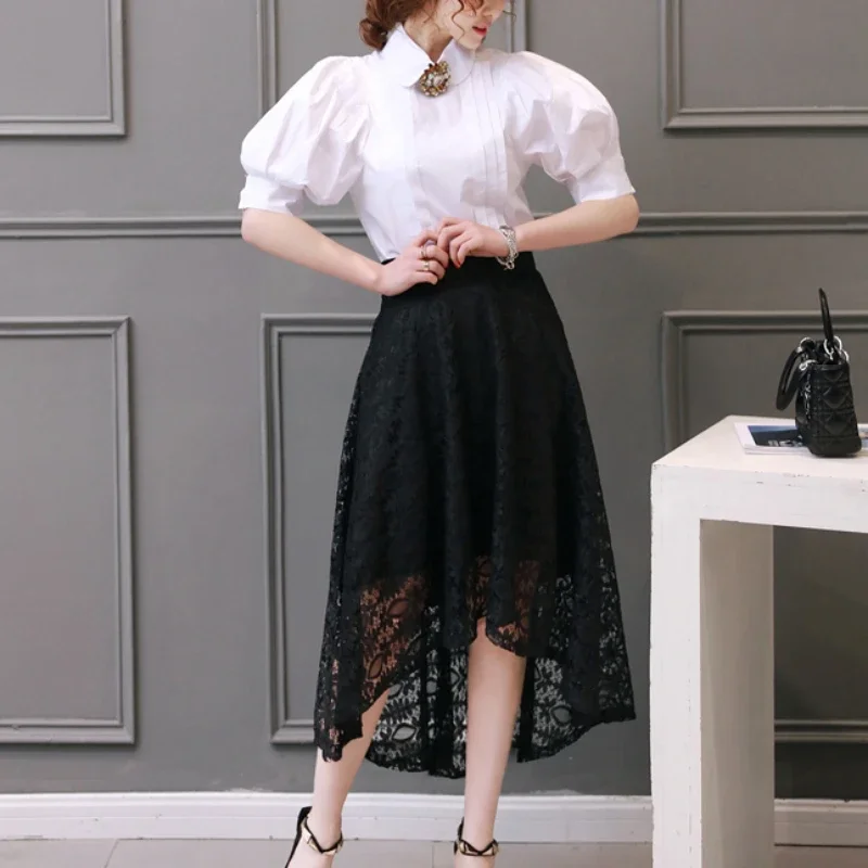 

Midi Lace Women's Skirt New In Female Skirts Summer Stylish Clothing Sales Korean Fashion Style High Quality Offer Original Hot