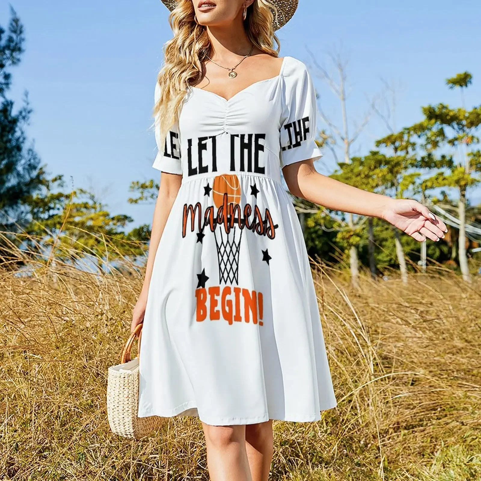 Let The Madness Begin Short-Sleeved Dress summer outfits for women 2025 loose women's dress