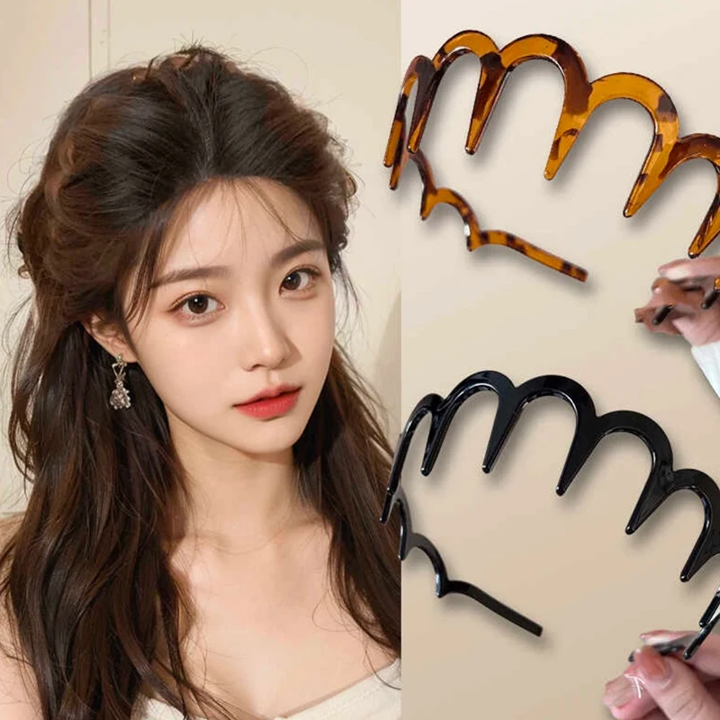 Headband Hair Comb Zigzag Band Notched Headband Woman Man Girl Christmas Birthday Gift Rescue Broken Hair Artifact