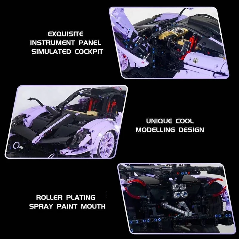 3428PCS Technical Pagani Huayrar R Super Sport Car Building Blocks New MOC Assemble Bricks Vehicle Toys Collection Adult Gifts