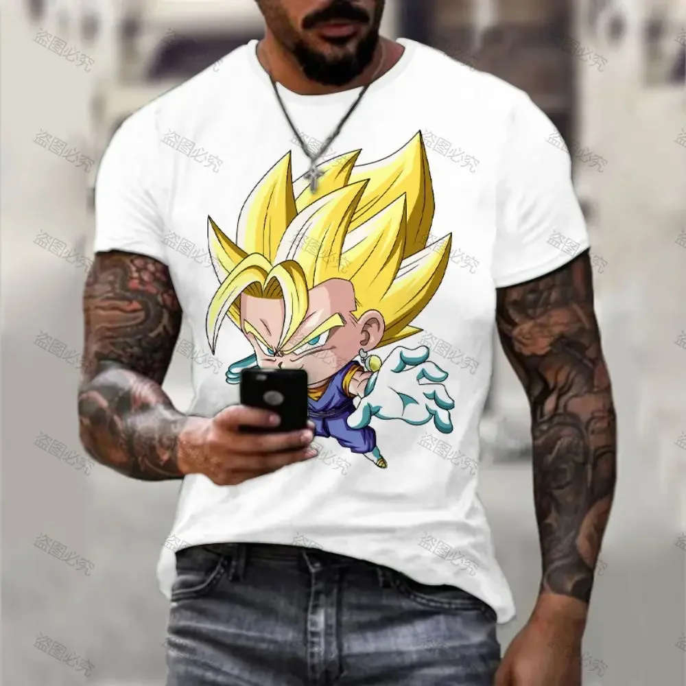 T-shirt Men Printed Super Saiya Dragon Ball Z Goku New Men's Clothes Clothing Tshirt Vegeta Tops Children's Gym Short Sleeve Y2k