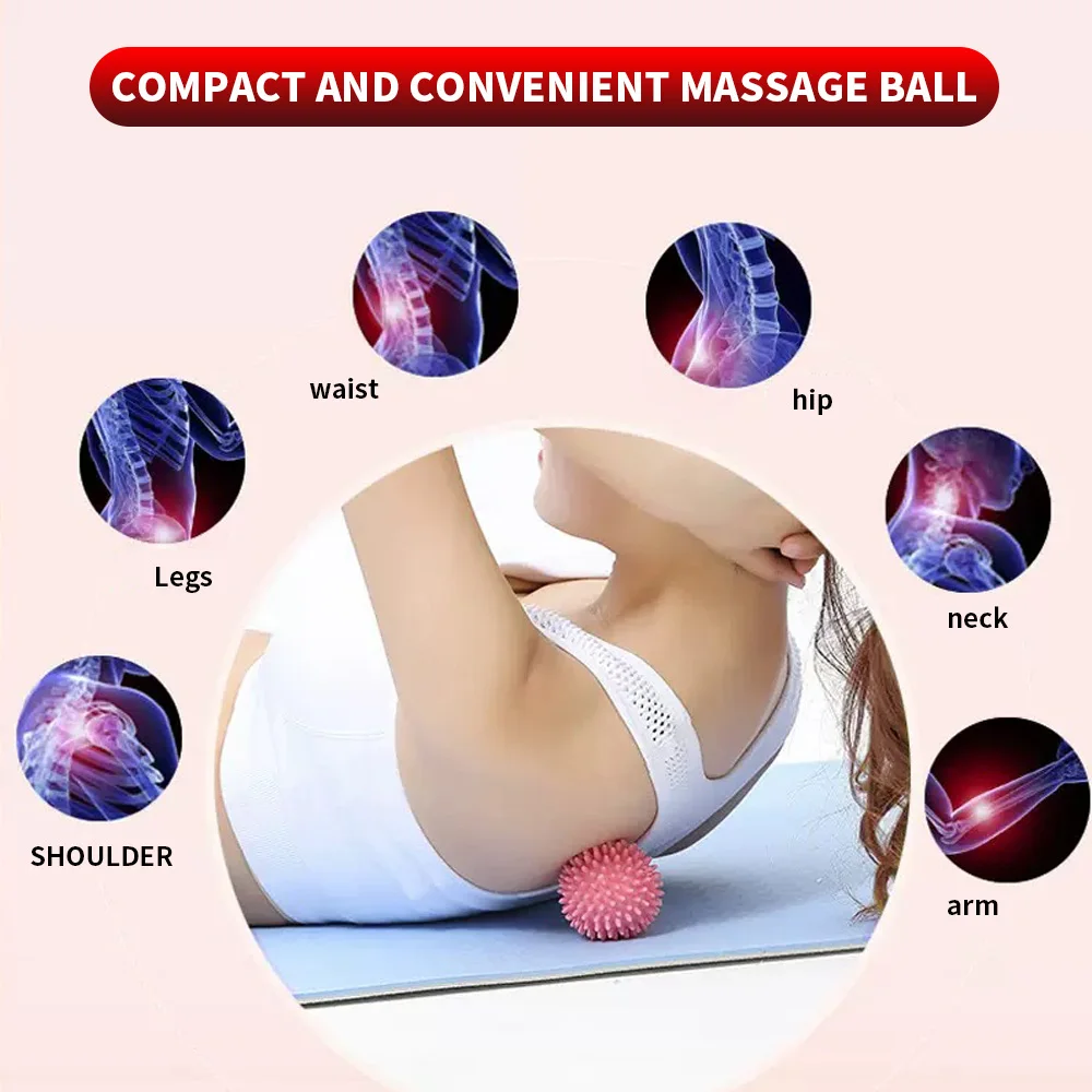 Bola de masaje de pinchos de PVC duradera, punto de disparo, ejercicio, fitness, alivio del dolor de manos y pies, alivio de fascitis plantar, erizo ba, 1 ud.