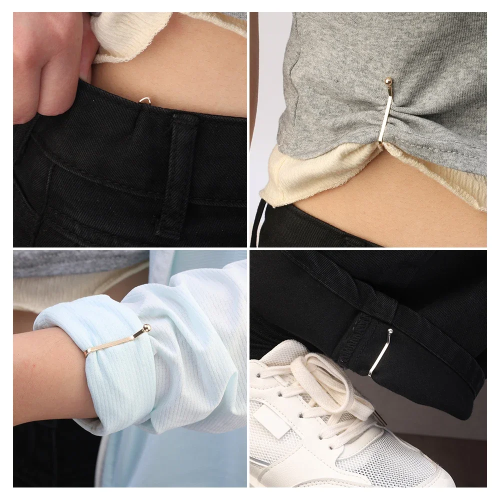 Clip de manga ajustable para pantalones, Clip de reducción de manga de ajuste de cintura, adecuado para faldas vaqueros, accesorios de hebilla desmontable