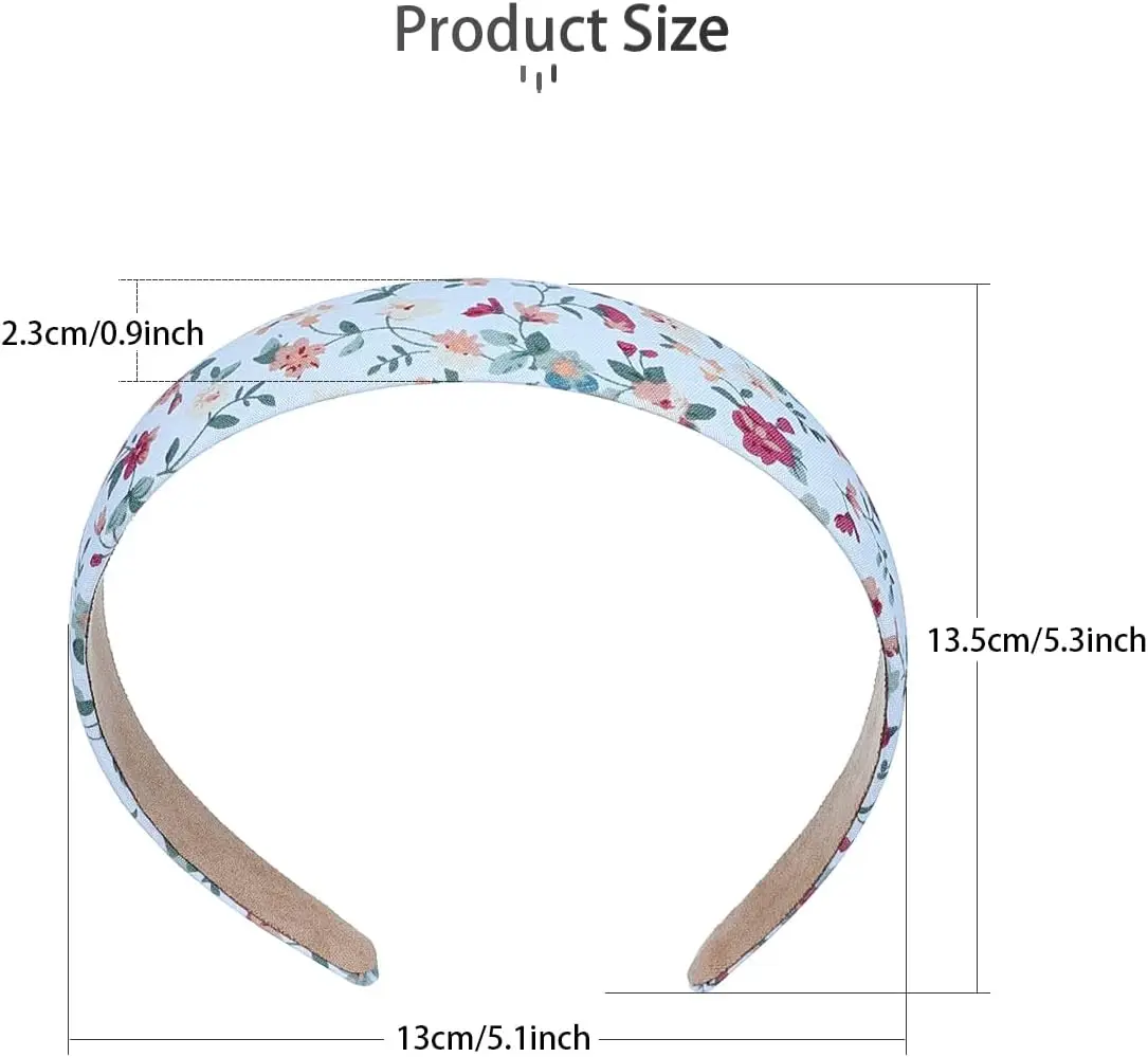 7Pcs Fashion Women Hair Band Floral Print Headbands Girls Simple Hairband Printed Hair Hoop Female Hair Accessories Headwear