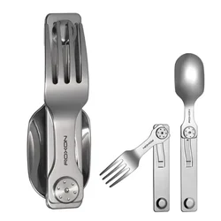 2 in 1 Detachable Folding Cutlery with Fork & Spoon for Outdoor Camping Hiking Easy to Carry Highly Multifunctional Equipment