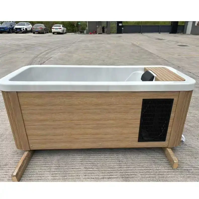 

OHO outdoor ice bath tub rectangular freestanding acrylic bathtub cold plunge with water chiller