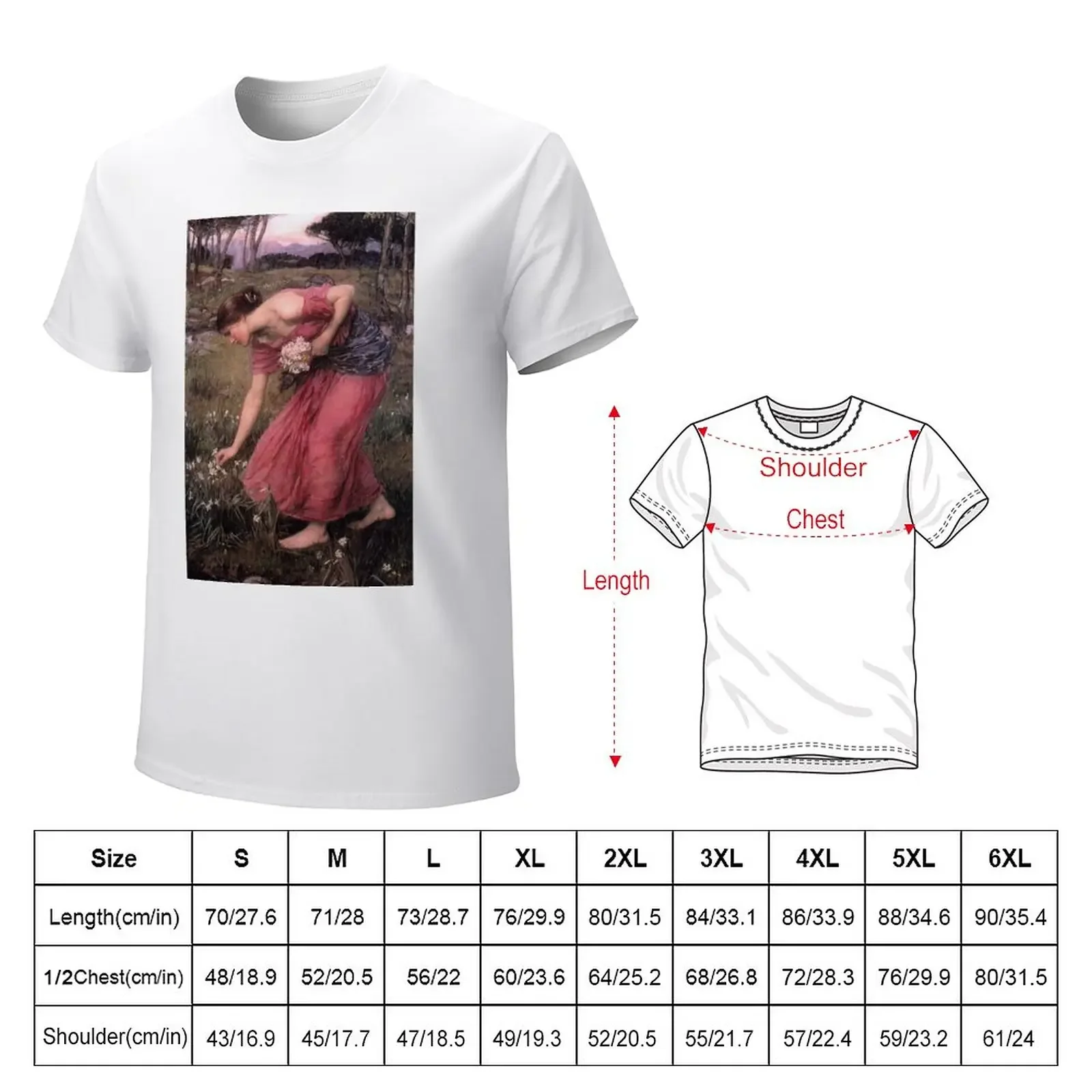 Vintage John William Waterhouse - Narcissus 1912 Fine Art T-Shirt plain hippie clothes anime mens t shirts pack