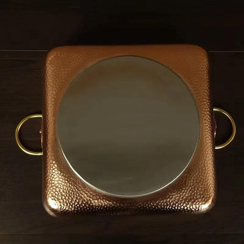 26cm high quality Handmade gas/induction cooker square shaped copper soup pot hot pot