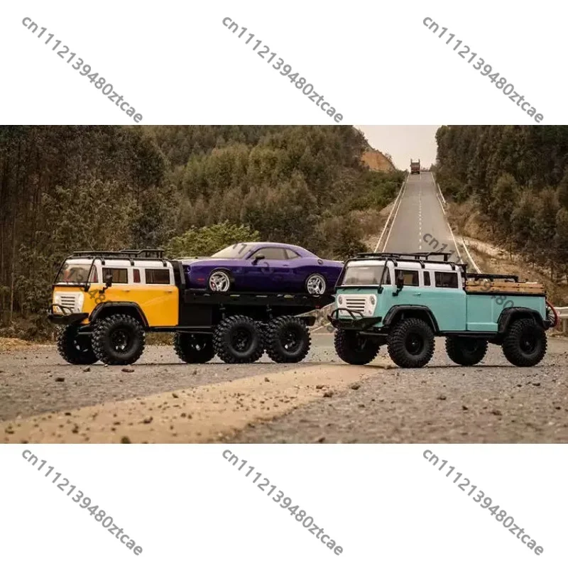 1/10 RC EMO‑JT6 6WD Off‑Road Flatbed Crawler Truck, 2‑Speed & Differential‑Lock, Remote‑Control Hobby Model