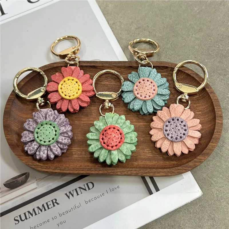 Cow Leather Fog Wax Flower Bag Charm For Women Fashion High-end Exquisite Workmanship Decoration Bag Accessories