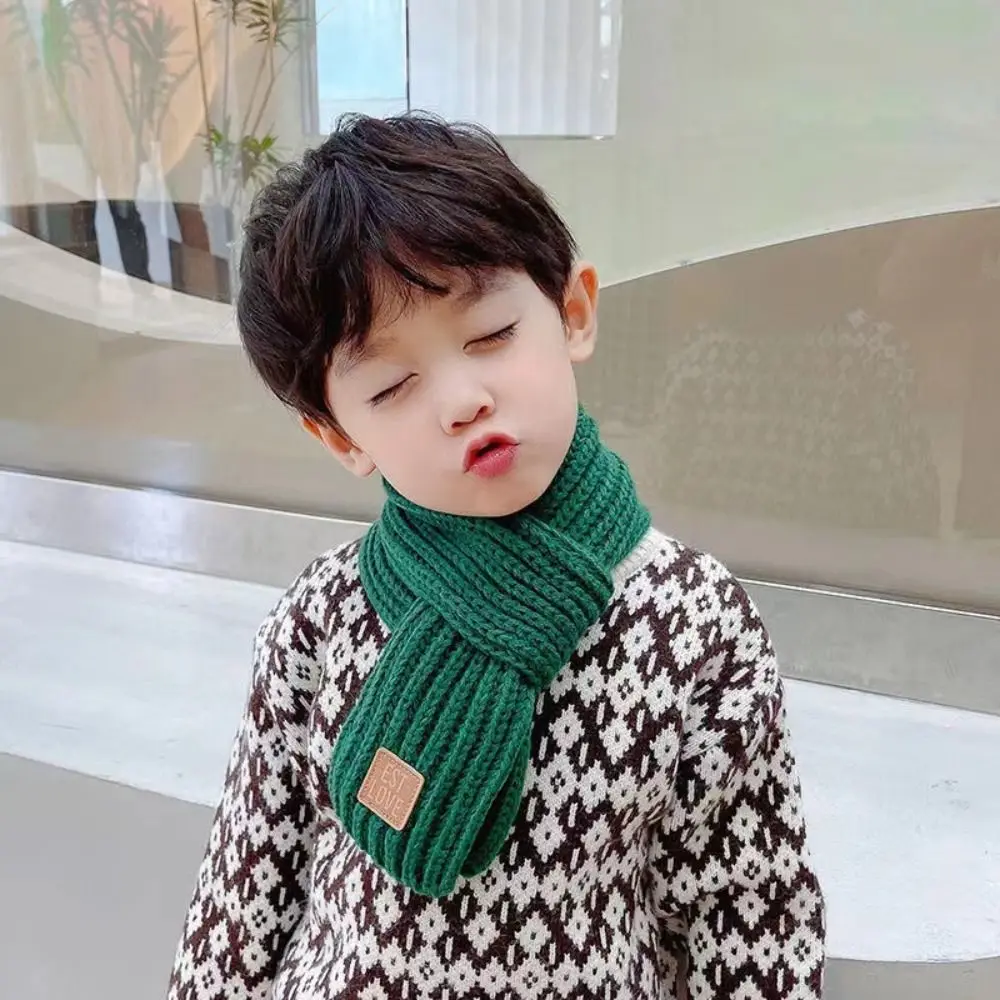 Fashion Warm Scarf Soft Outdoor Neck Warmer Thick Cute Knitted Scarf Boys Girls