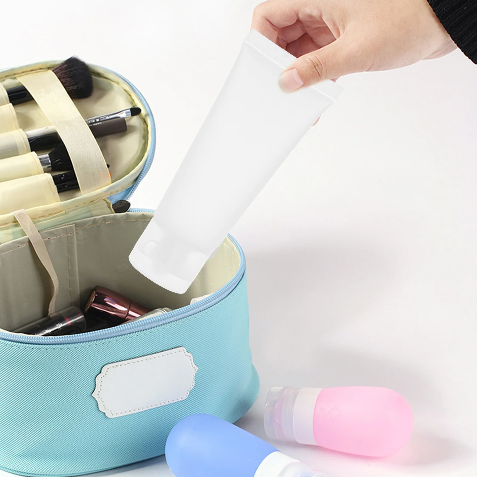 

16 Pcs Frosted Dispensing Tubes Cream Lotion Sample Squeeze Bottles Travel Size Empty Packing Refillable Containers