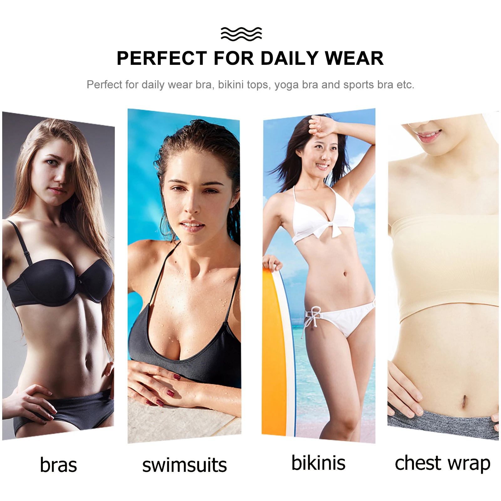 

5 Pairs Large Round Bra Inserts Reusable Polyester Swimwear Padding for Enhancement