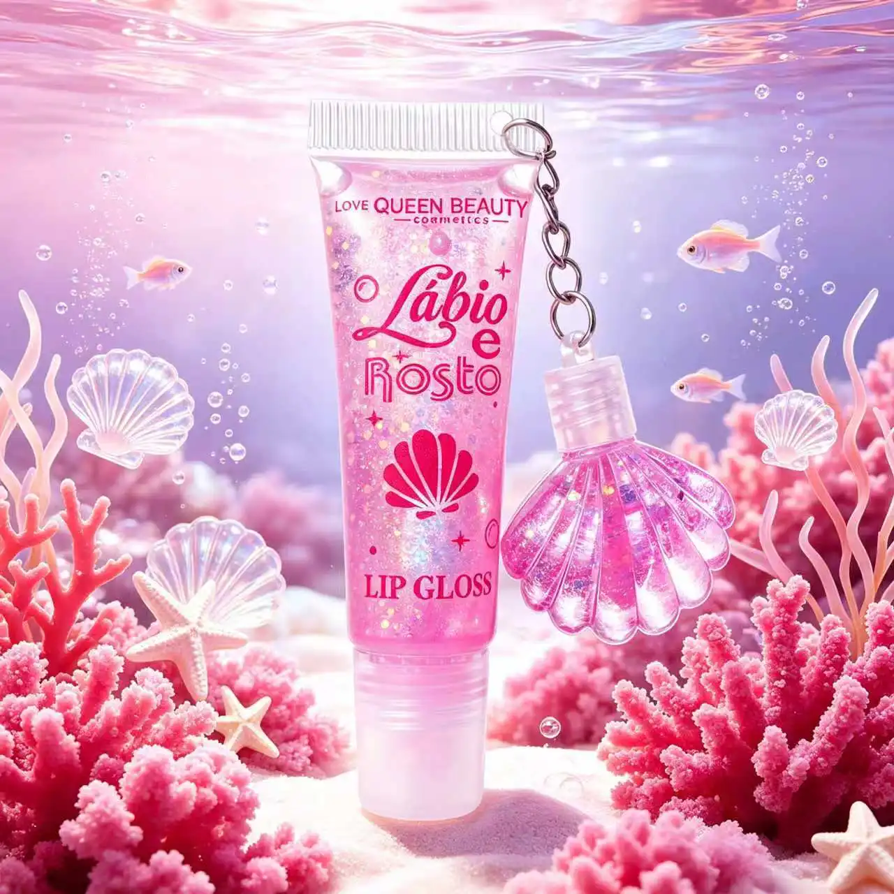 Diamond Lip Gloss –High-Shine Glassy Finish, Crystal-Clear Shimmer, Iridescent & Metallic Glow, Non-Sticky & Hydrating, Y2K Look