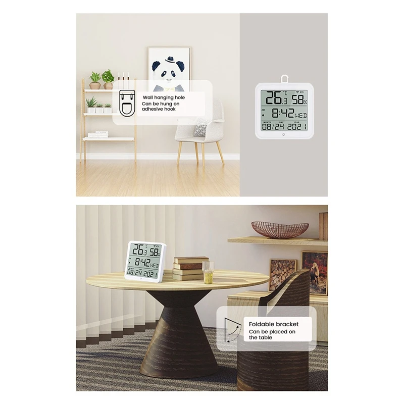 Capteur de température et d'humidité Tuya WiFi, Smartlife Therye.com, hygromètre pour maison intelligente, blanc, 1 pièce