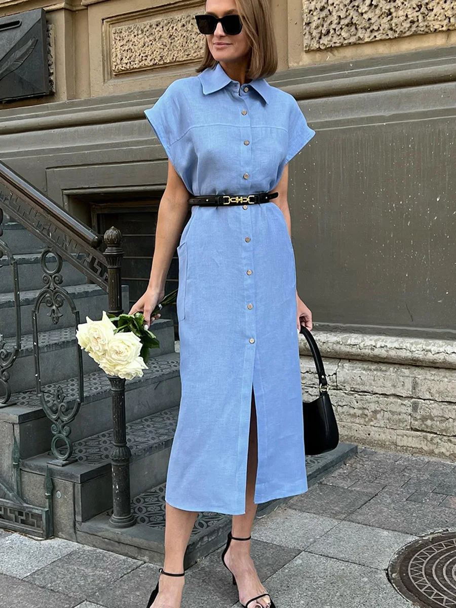 Robes Robe d'été pour femmes, Modal, coupe ample, sans manches, smockée, cordon décoratif, léger, assorti avec tout, coupe Simple