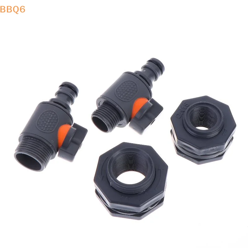 *1Pcs Durable Water Tank Adapter With Valve PVC/IBC Water Bucket Adapter Quick Installation Rainwater Collection Connector Kit