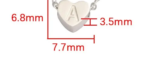 5 قطعة/الوحدة الفولاذ المقاوم للصدأ القلب النقش الأبجدية رسالة حبة ثقب صغير من A-Z DIY بها بنفسك النتائج مجوهرات اكسسوارات