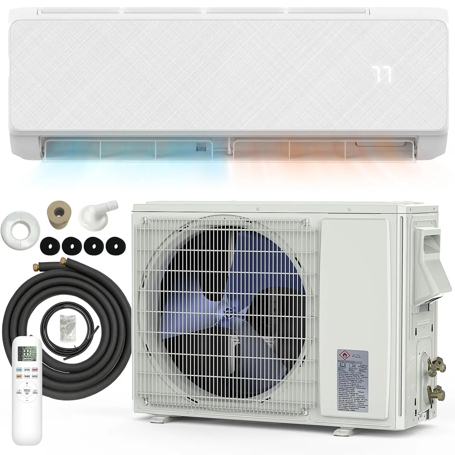 18000 BTU Mini Split AC/Heating System, Inverter Up to 1250 Sq.Ft | Mini Split Air Conditioner, 19 SEER2 230V Energy, Custom