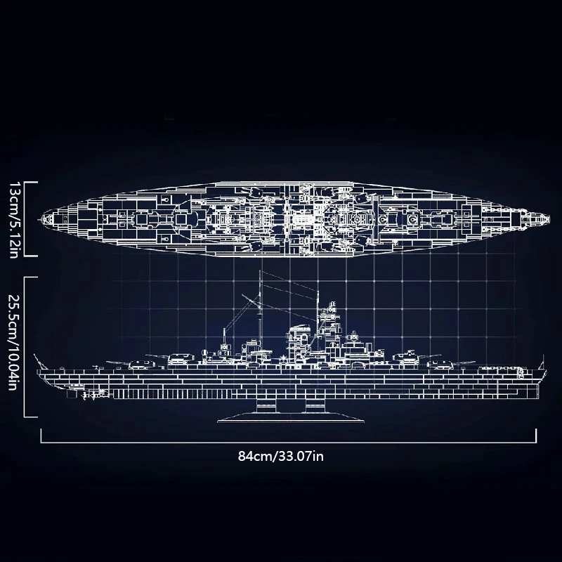 2738PCS 티르피츠 잠수함 전함 조립 모델 세트 전함 모듈식 블록 조립 모델 키트 DIY 장난감 성인 선물