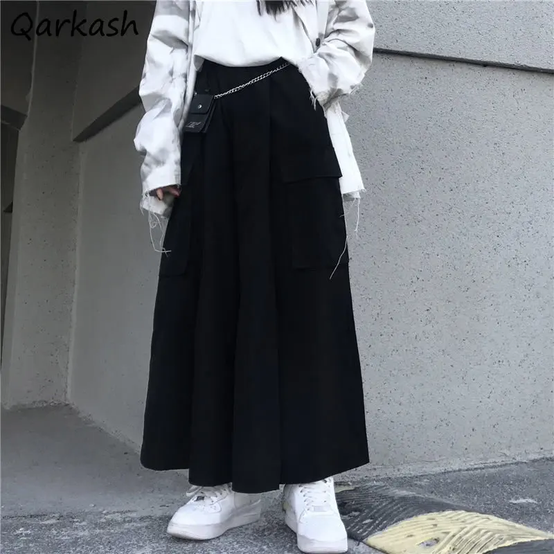 

Black Pants Women Baggy Big Pockets Teens Streetwear Unisex Students Trousers Wide Leg Pantalones Japanese Hipsters Fashion Chic