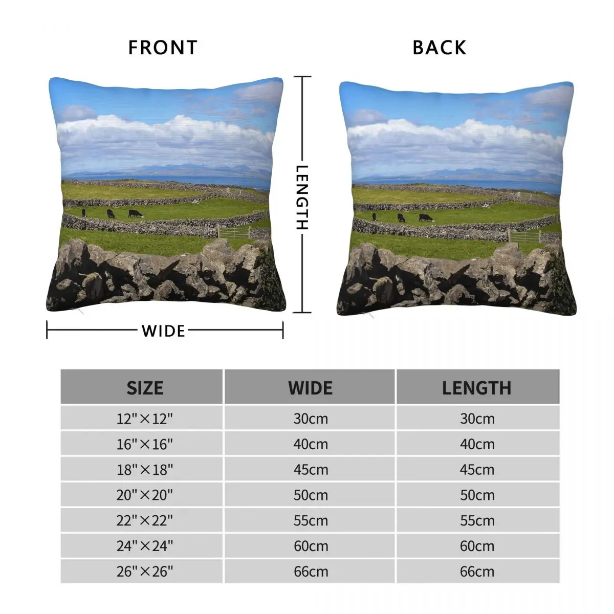 Inishmore Islands Galway Ireland Pillowcase Polyester Linen Velvet Creative Zip Decorative Throw Pillow Case Car Cushion Cover