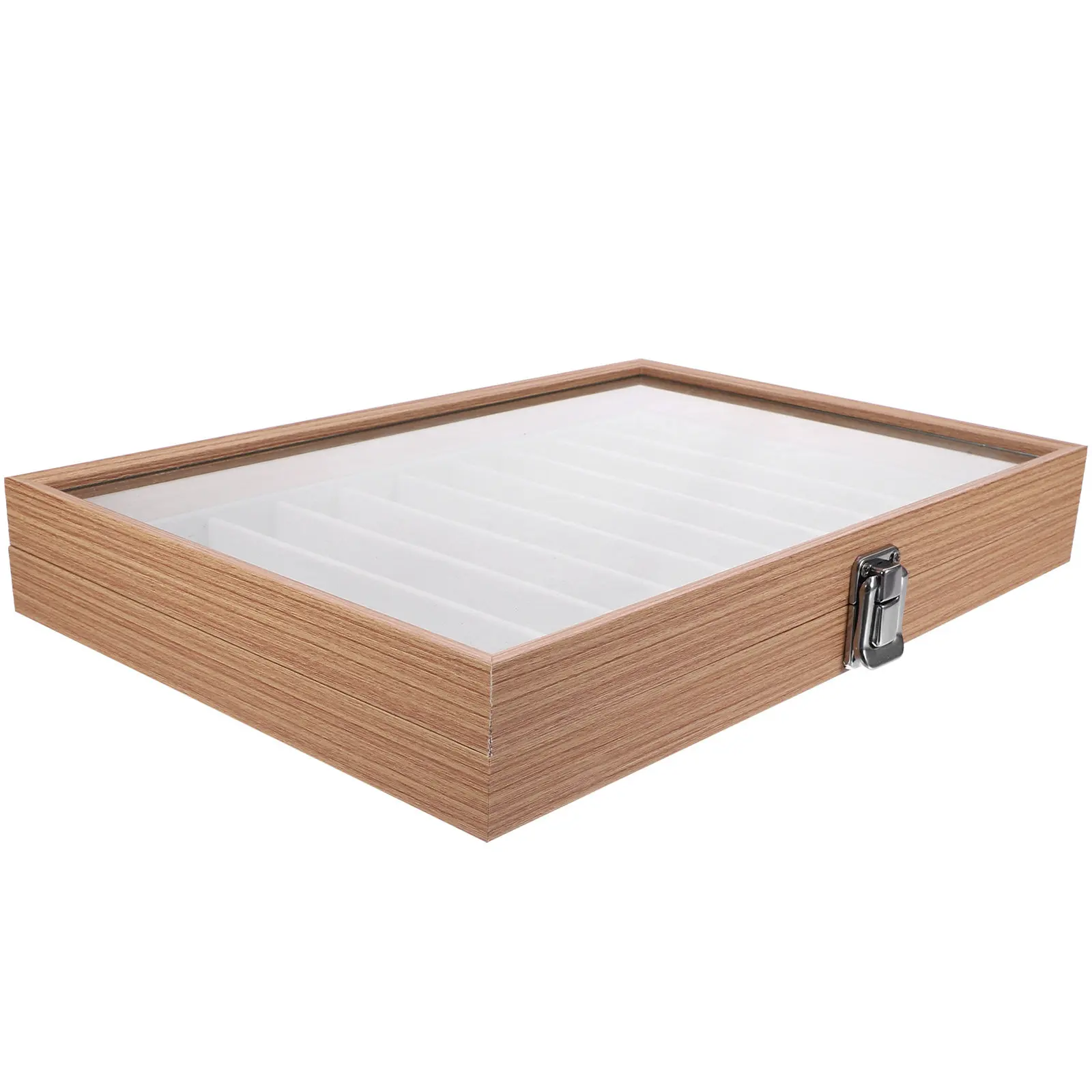 

Шкатулка для украшений с прозрачной крышкой, органайзер для демонстрации ожерелий, из акрила и ДВП, удобное открывание крышки