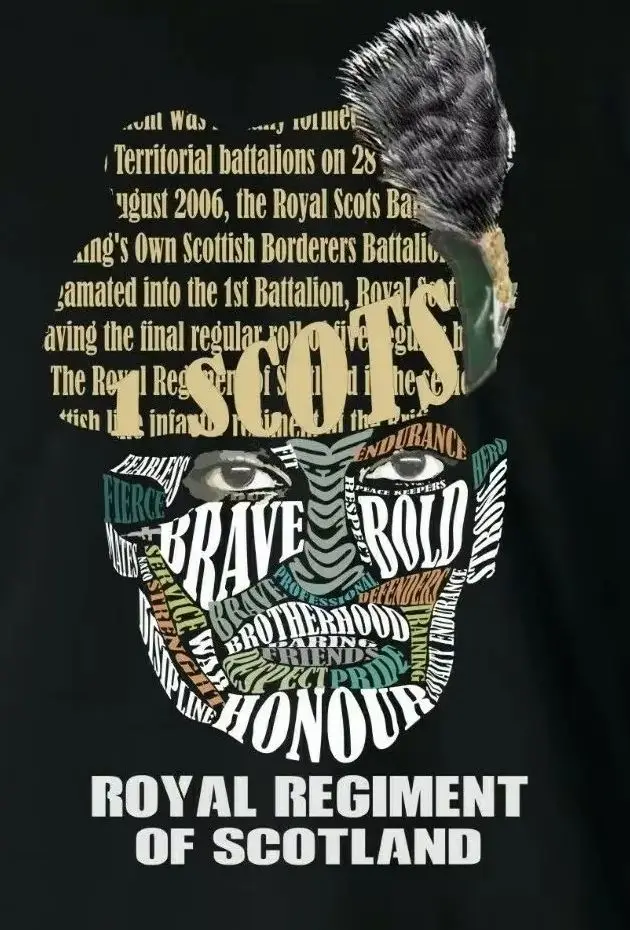 

1 Scots 2 Scots 3 Scots Royal Regiment Of Scotland T-Shirt RRS Tshirt Premium Cotton Short Sleeve O-Neck Mens T Shirt New