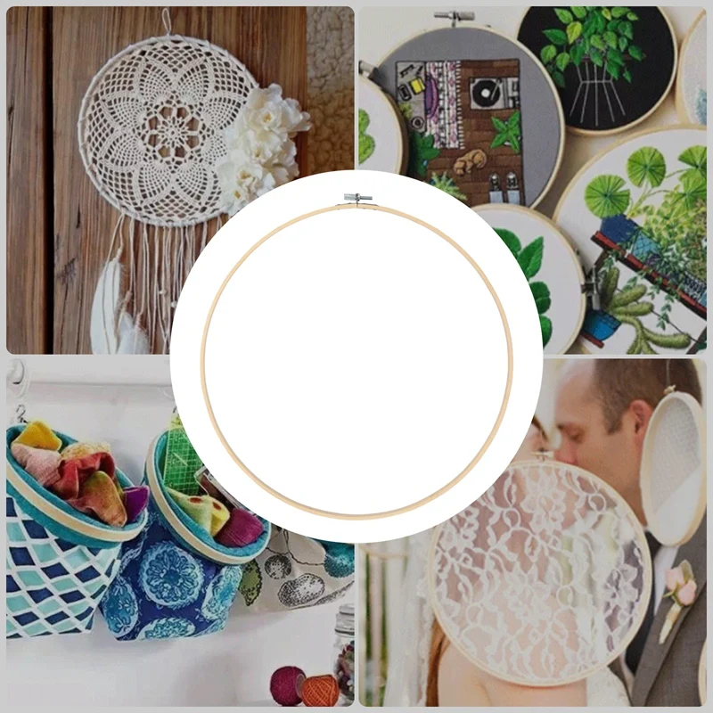 الأطواق التطريز 3 قطع 14 بوصة التطريز الأطواق خشبية مستديرة قابل للتعديل الخيزران دائرة هوب الدائري للخياطة الفنية الحرفية مفيد