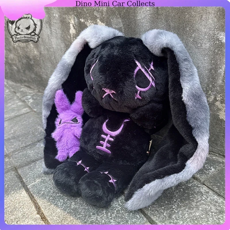 Plushie Dreadfuls Black Anxiety Rabbit Plush Toy Soft Stitched Stuffed Animal Stress Relief Gift For Home Decor Adult