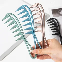 Handle Grip Large Tooth Curly Hair Comb Hair Styling Comb Men Hairdressing Wide Teeth Comb Gift