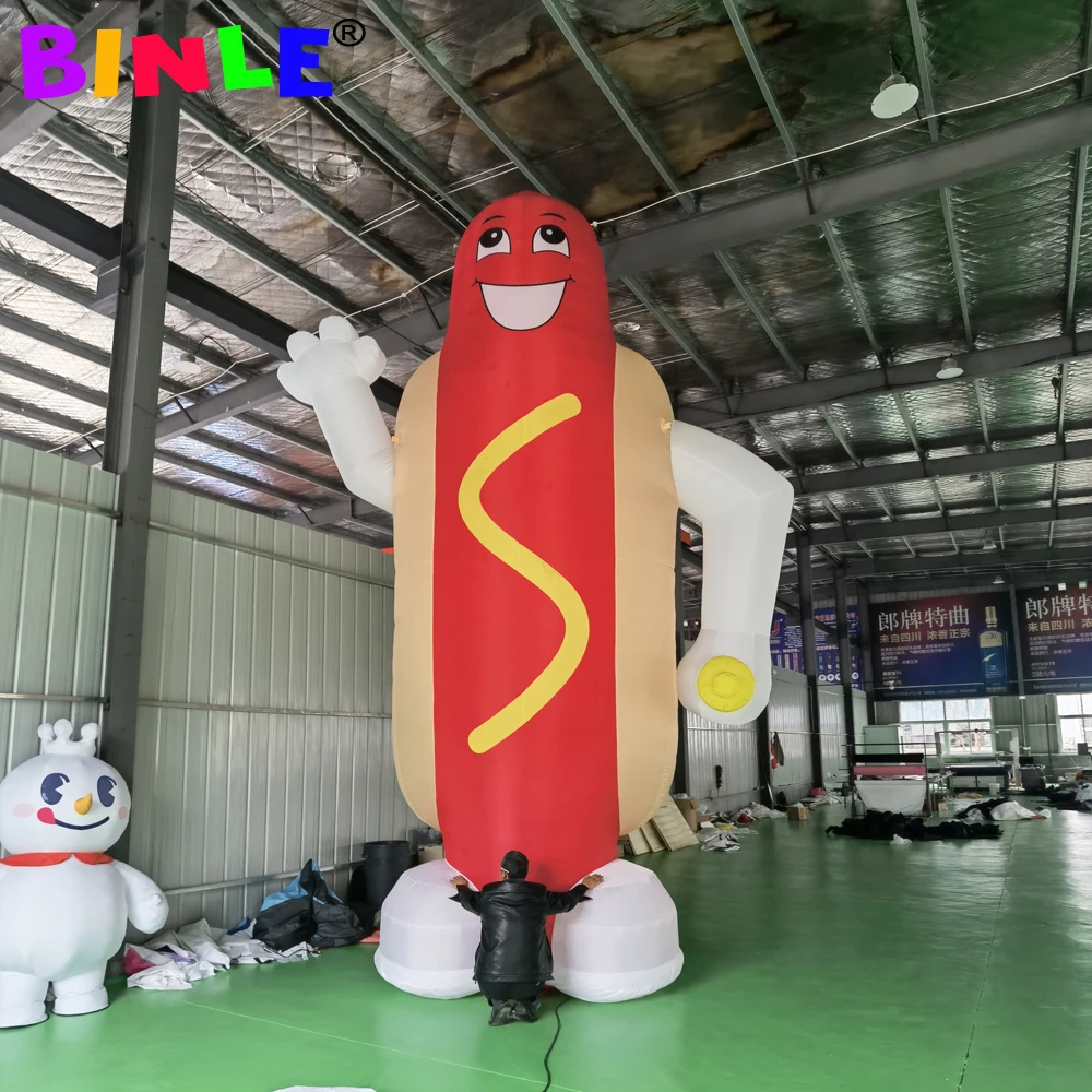 

20ft Giant Inflatable Hot Dog For Advertising Oxford Inflatable Hot Dog Balloon Outdoor Food Replica Decoration