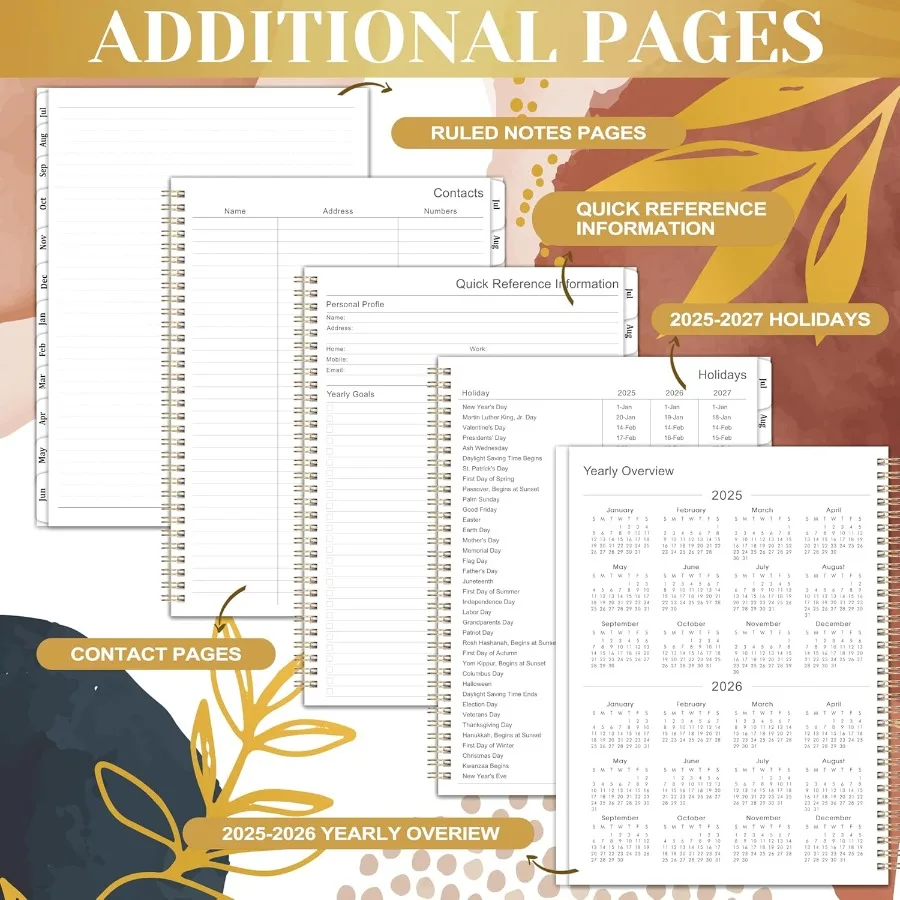 تقويم مخطط 20252026 من يوليو 2025 إلى يونيو 2026 9 بوصة × 11 بوصة مخطط أسبوعي وشهري 20252026 مخطط أكاديمي 20252026 مع #5