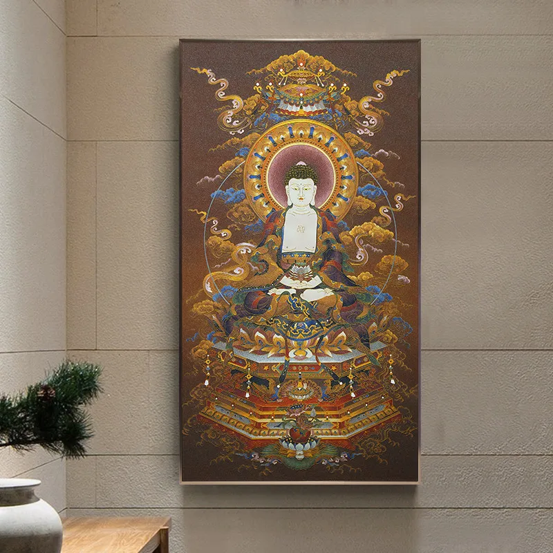 Cloisonné enamel painting, one of the three treasures of Thangka, decorative painting, hallway hanging painting