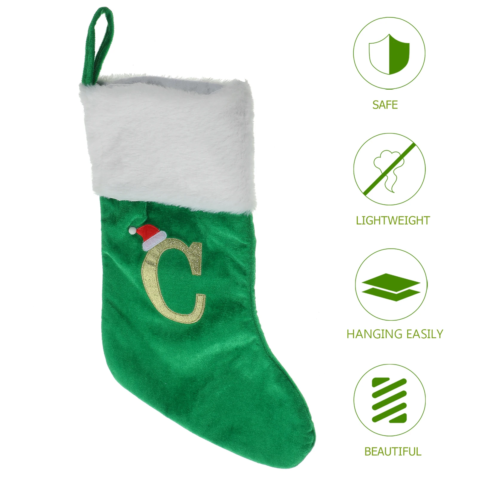 

Christmas Stocking Holiday Stockings for Kids with Letters on Decorative Socks Candy Bag Knitted