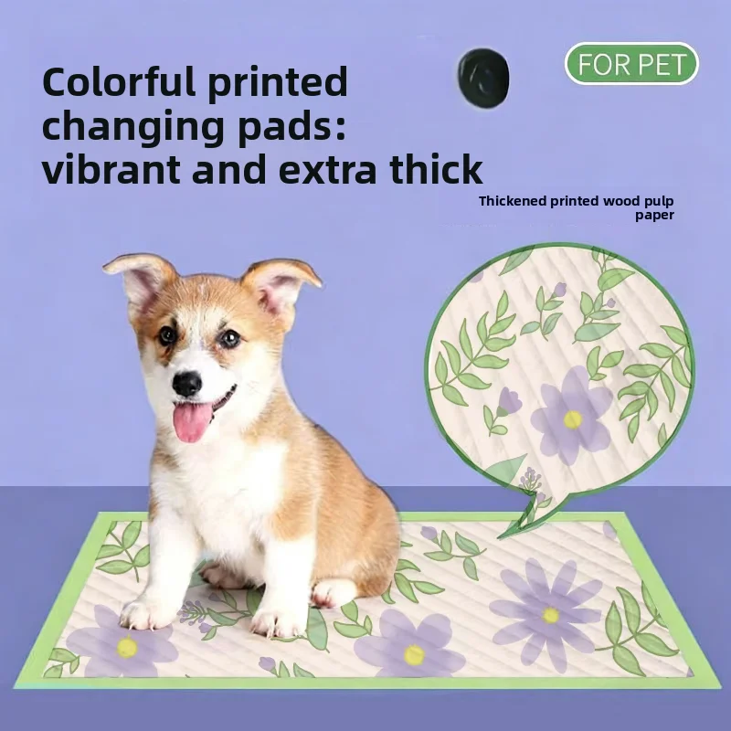 Thickened Floral Pet Training Pads Adhesive Strips Odor Control Premium Absorbent Puppy Pee Mats For Housebreaking Crate Lining