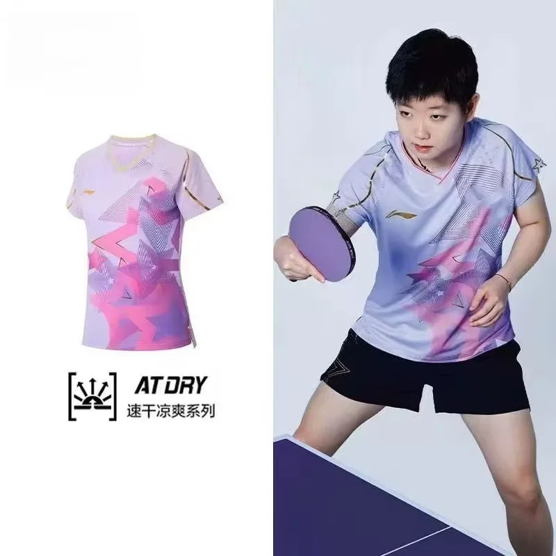 2026 New Table Tennis Sportswear Badminton Short-sleeved Tops Competition Suits T-shirts Breathable Sweat-absorbent Deodorant
