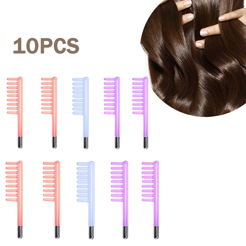 

10PCS Electrode HF Replace Applicator Handheld High Frequency Hair Care Machine Glass Aron Neon Tube Violet Ray