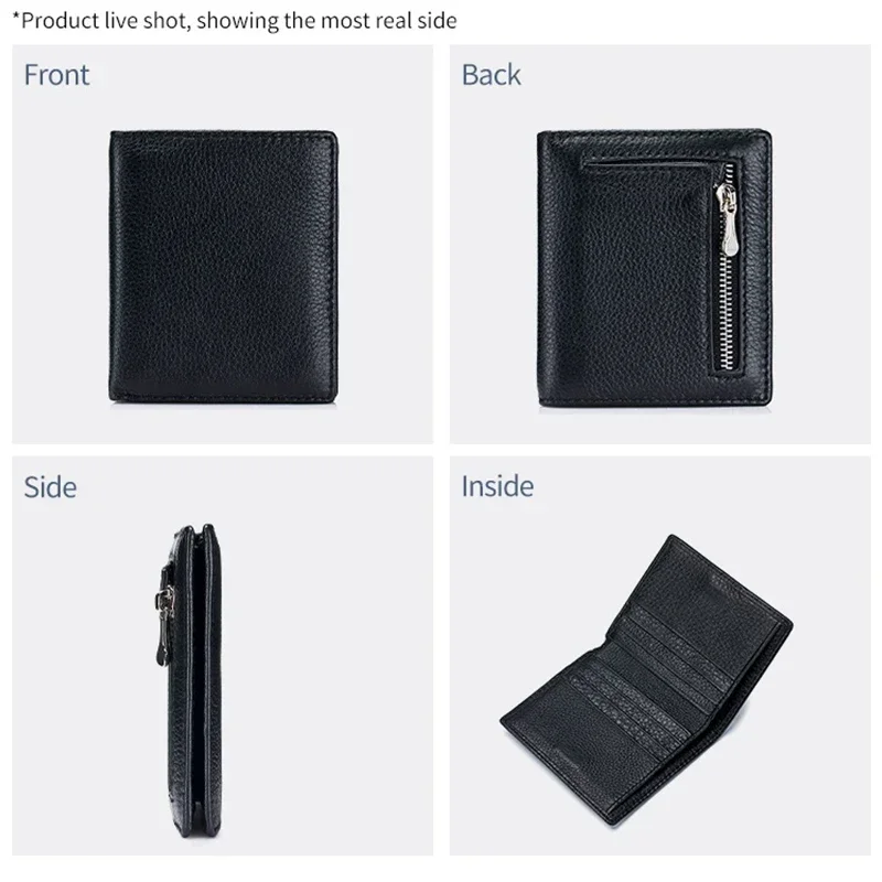 Ultra Slim Small Genuine Leather Women Wallet Soft Leather Card Holder Tiny Thin Bifold Pocket Ladies Purse with Magnetic Snap