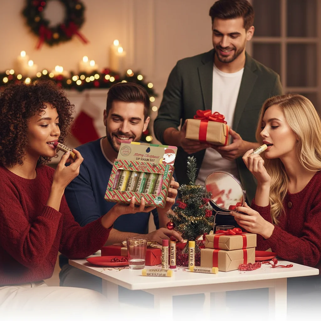 Zestaw 6 sztuk balsamów do ust na prezent świąteczny, błyszczący i nawilżający, odżywczy, zmiękczający martwy naskórek, odpowiedni do suchych ust, prezent dla kobiet.