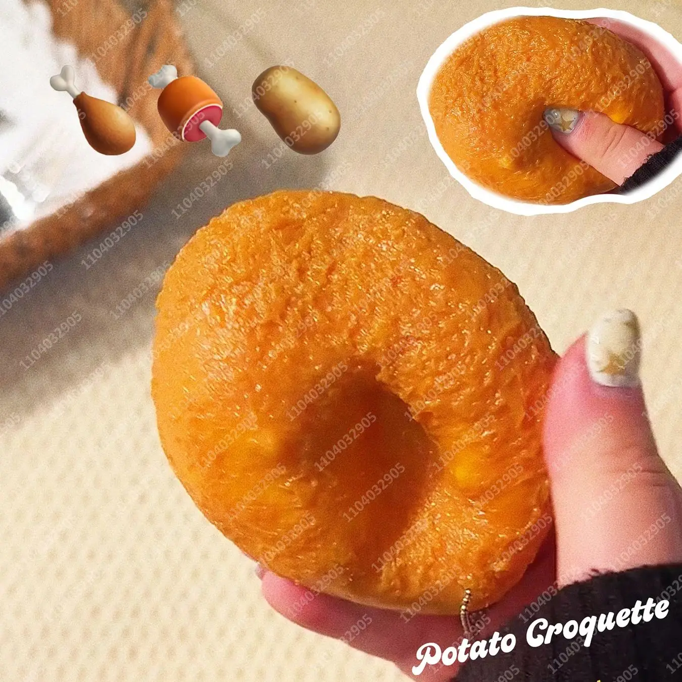 

Korokke Japanese Croquette Stress Ball Squishy Toy Moldable Non-Bounce Vent Ball ASMR Sensory Anti Stress Fidget Toys for Adults