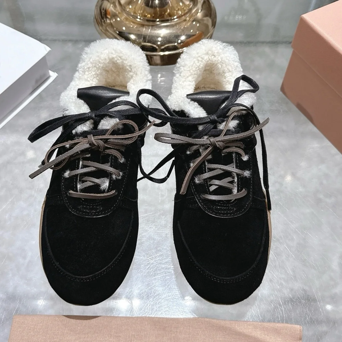 2026 High Quality Fall Winter Lace Up Fleece Lined Low Top Casual Walking Sneakers Footwear for Women ch25110512