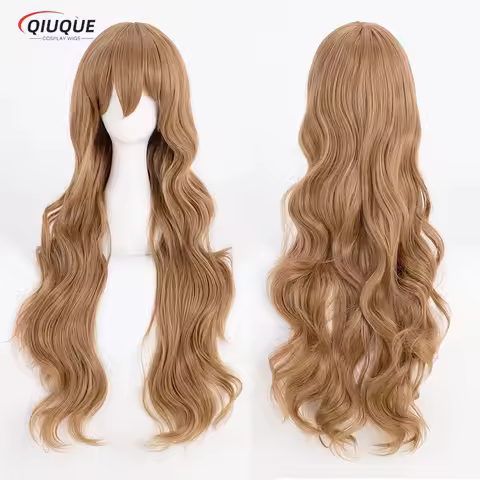 Anime TIGER DRAGON Toradora! Aisaka Taiga Cosplay Wig Long Brown Curly Heat Resistant Hair Cosplay Costume Wigs + Wig Cap
