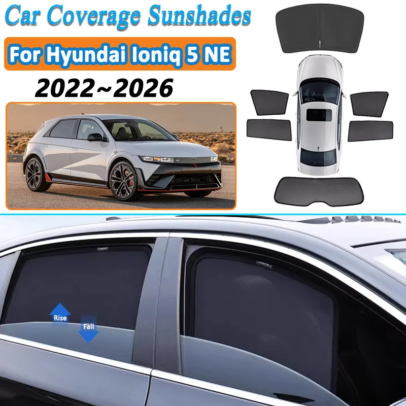 

For Hyundai Ioniq 5 2026 2025 2024 2023 2022 Car Mesh Sunshades Magnetic Window Sun Visor Sunscreen Privacy Curtain Accessories