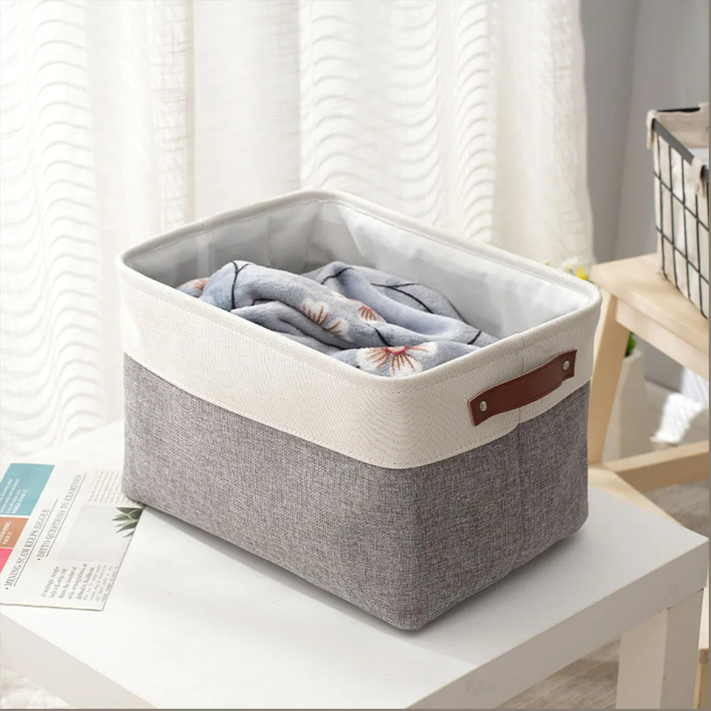 Fabric Storage Bin Storage Basket Wardrobe Shelf Organizer for Wardrobe Organization, Large Linen Wardrobe Organizer and Storage